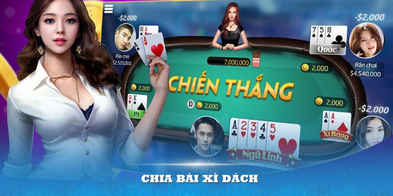 Chia bài Blackjack thường ngược chiều kim đồng hồ